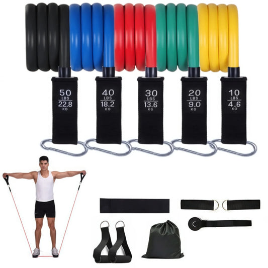 Resistance Bands Set with Handles for Stretching, Gym, Muscle Training, and Home Workouts