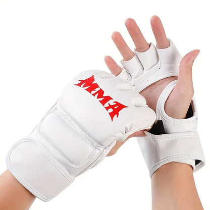 Half Finger Professional Boxing Training Gloves Leather Cushion Adult Sanda Ufc Sparring Knuckl