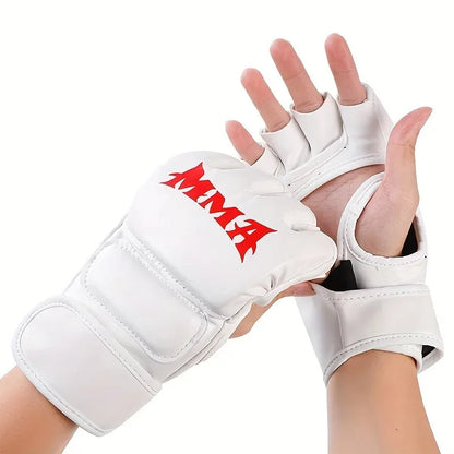 Half Finger Professional Boxing Training Gloves Leather Cushion Adult Sanda Ufc Sparring Knuckl