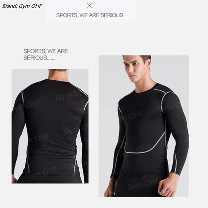 Men's Solid Color Short Sleeved T-shirt Compressed Quick Drying Breathable Training Suit Fitness Jujitsu Rashguard Top Gym Sport