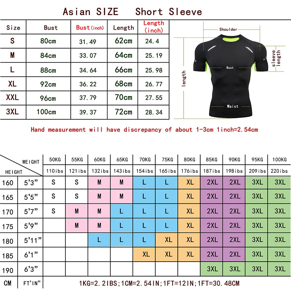 Men's Solid Color Short Sleeved T-shirt Compressed Quick Drying Breathable Training Suit Fitness Jujitsu Rashguard Top Gym Sport