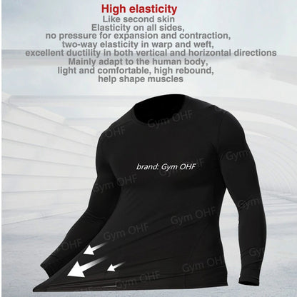 Men's Solid Color Short Sleeved T-shirt Compressed Quick Drying Breathable Training Suit Fitness Jujitsu Rashguard Top Gym Sport
