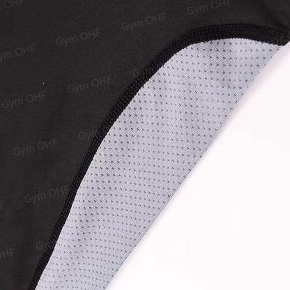 Men's Solid Color Short Sleeved T-shirt Compressed Quick Drying Breathable Training Suit Fitness Jujitsu Rashguard Top Gym Sport